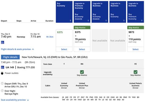 United Fare Classes & Upgrade Order [2024] .
